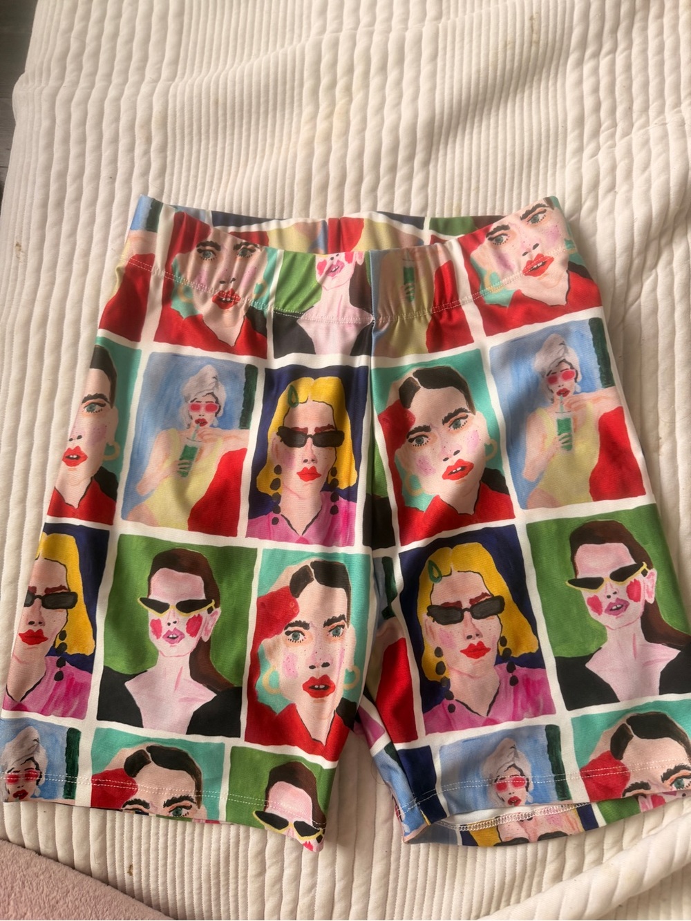 Women’s Multicolor Pop Art Print Stretch Shorts